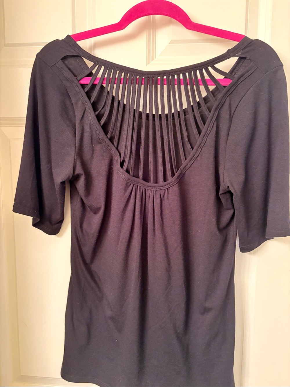 Gorgeous Short-Sleeve Top with Strappy Back Detail